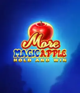 Enter the magical realm of the More Magic Apple slot game by 3 Oaks Gaming, highlighting a shimmering red apple on a vivid blue background. This image captures the magical theme of the game. Perfect for lovers of magical themes, the vibrant colors and appealing artwork draw players into the game's magical world. 