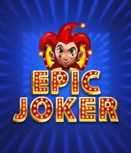 Step into the energetic world of Epic Joker slot by Relax Gaming, highlighting a cheerful joker with a bright red hairstyle amid a dazzling blue background. This graphic depicts the joy and humor of classic slots, perfect for those who love traditional gameplay, providing a delightful adventure.